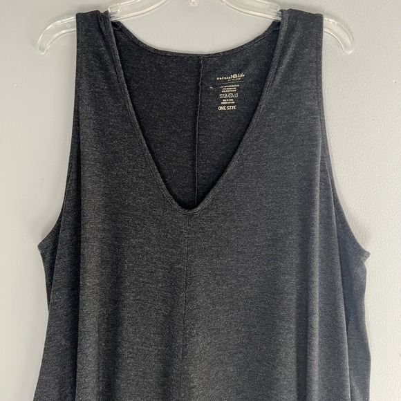 Natural Life Charcoal Gray V Neck Sleeveless Wide Leg Jumpsuit One Size Boho - Picture 4 of 7